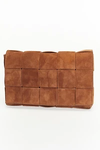 Women's Woven Suede Shoulder Bag, Created for Macy's
