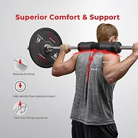Sunny Health & Fitness Foam Barbell Pad, Heavy-Duty, High-Density Cushion for Squats, Lunges & Hip Thrusts