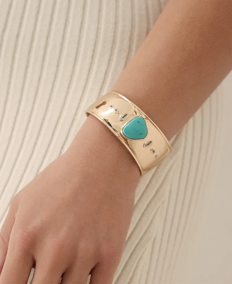 Ettika Turquoise Solstice Thick Cuff Bracelet
