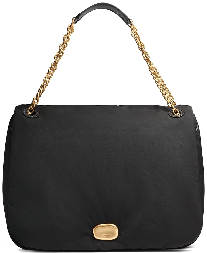 Donna Karan New York Crepe Nylon Shoulder with Chain Strap