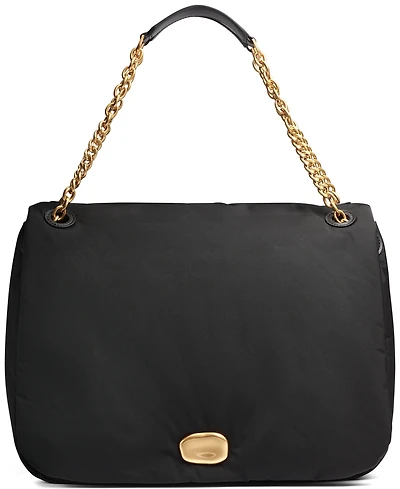 Donna Karan New York Crepe Nylon Shoulder with Chain Strap