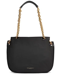 Donna Karan New York Crepe Small Nylon Shoulder with Chain Strap