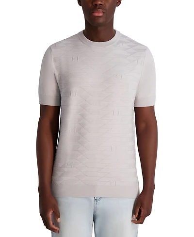 Karl Lagerfeld Paris Men's Short Sleeve Knit Crewneck Sweater