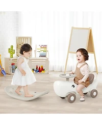 Convertible Rocking Horse and Sliding Car with Detachable Balance Board-Black