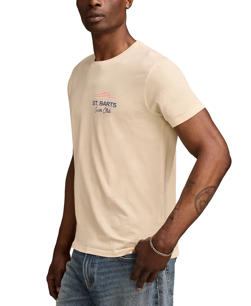 Lucky Brand Men's St. Barts Swim Club Short Sleeve Crewneck Graphic T-Shirt