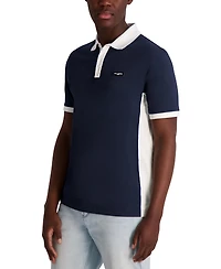 Karl Lagerfeld Paris Men's Color Block Pique Polo Shirt