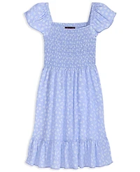 With Jules Big Girls Short-Sleeve Smocked-Bodice Dress