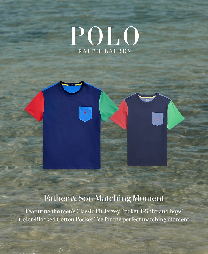Polo Ralph Lauren Big Boys Color-Blocked Pocket T-Shirt