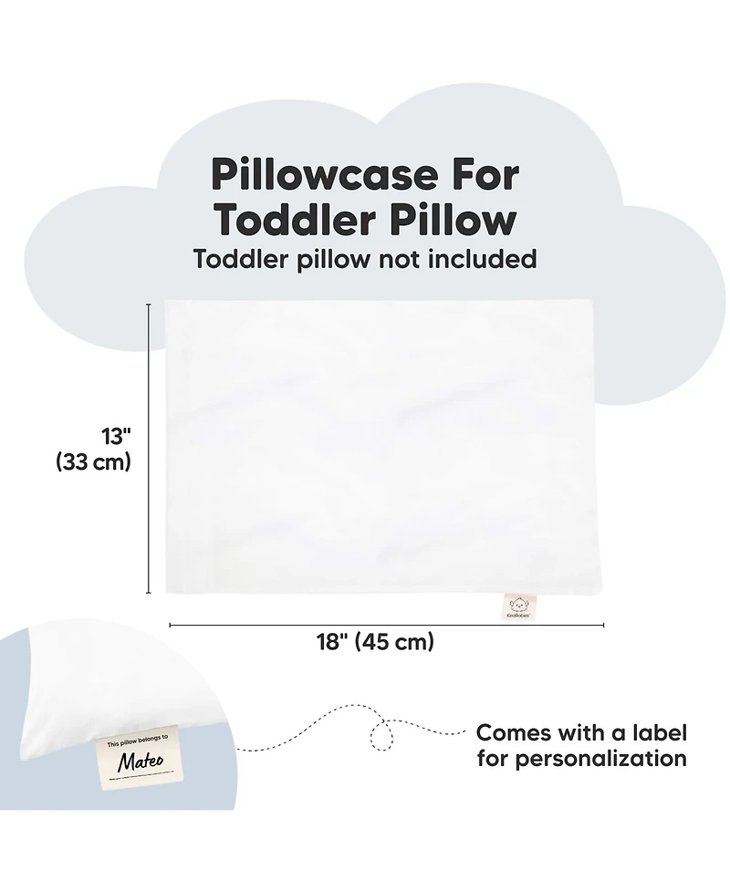 13X18 Toddler Pillowcase, Soft Waterproof Toddler Pillow Protector Cover for Kids, Boys, Girls, Travel