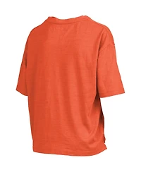 Pressbox Women's Orange Florida Gators 2025 Ncaa Men's Basketball National Champions World Ball Motley Crew Oversized Slub T-Shirt