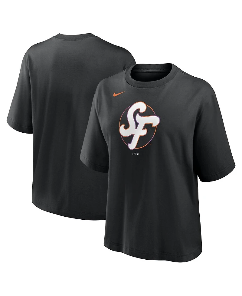 Nike Women's Black San Francisco Giants 2025 City Connect Logo Boxy T-Shirt