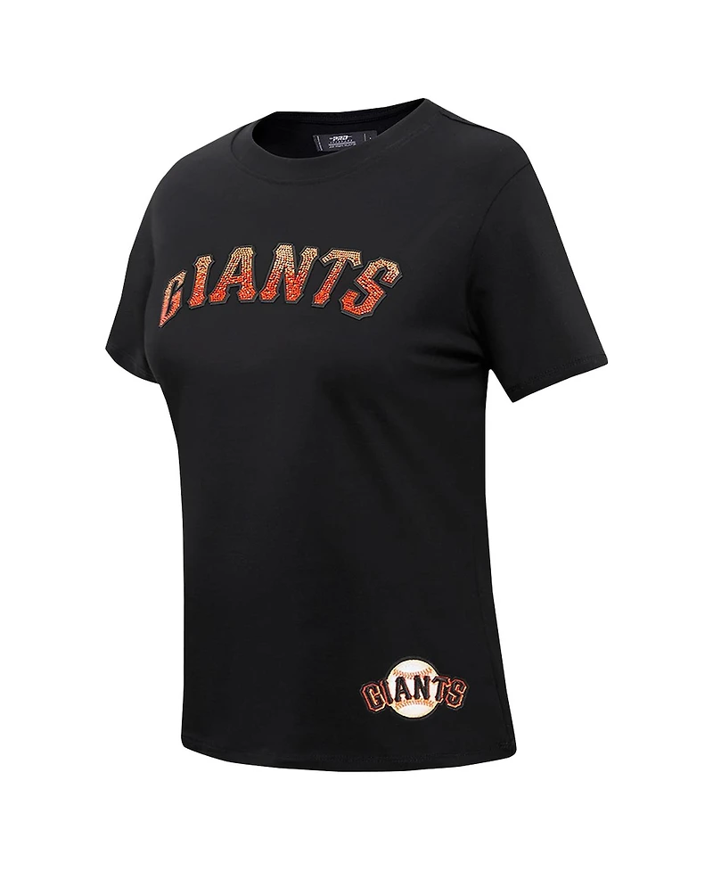 Pro Standard Women's Black San Francisco Giants Rhinestone Slim Fit T-Shirt