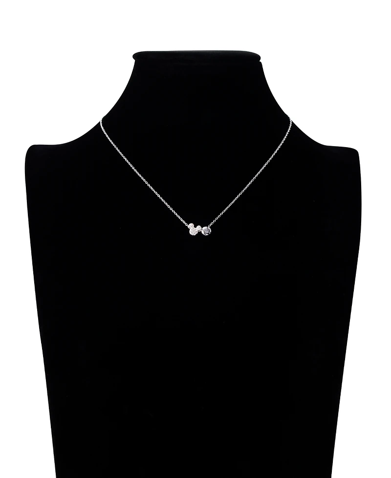 Disney Cubic Zirconia Mickey Mouse Baseball Charm Necklace