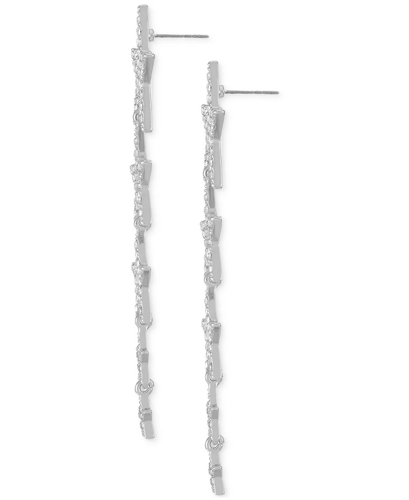 Guess Silver-Tone Pave Star Statement Earrings