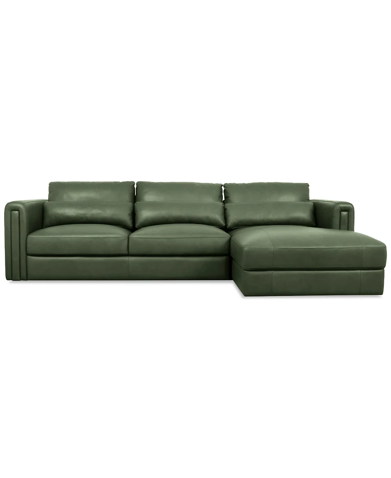 Touville 2-Pc. Leather Sectional with Chaise, Exclusively at Macy's