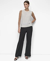 Dkny Women's Mixed-Media Crewneck Sleeveless Sweater
