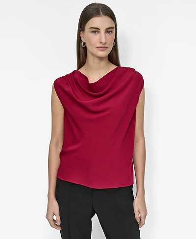 Dkny Women's Sleeveless Cowlneck Top