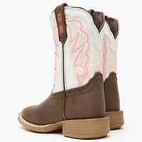 Durango Kids Lil' Rebel Pro Trail Brown and White Western Boot