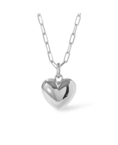 Ana Luisa Puffed Heart Necklace Lev Silver