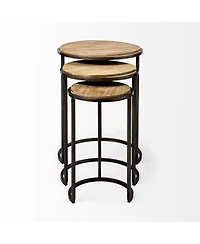 Solid Wood Round End Tables Set – Ideal for Modern and Rustic Interiors