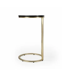 Contemporary Round Marble End Table with Sleek Design