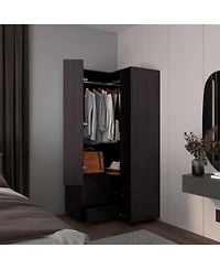 Granger Armoire, 1 Door, 3 Drawers, 7 Shelves, 10 Legs, White