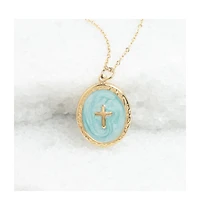 Shine Bright Cross Pendant in Mint