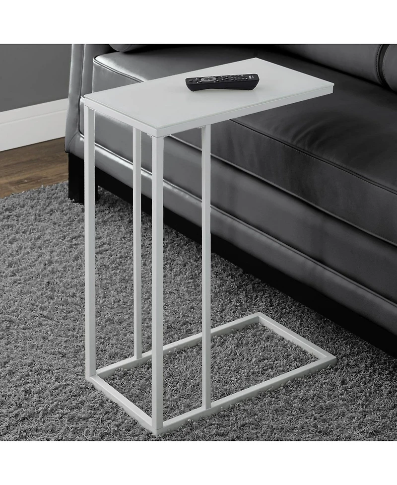 Tempered Glass Accent Table with Sturdy Metal Base