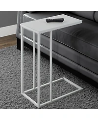 Tempered Glass Accent Table with Sturdy Metal Base