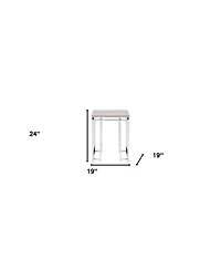 Modern Square End Table – Metal Base with Wood Finish