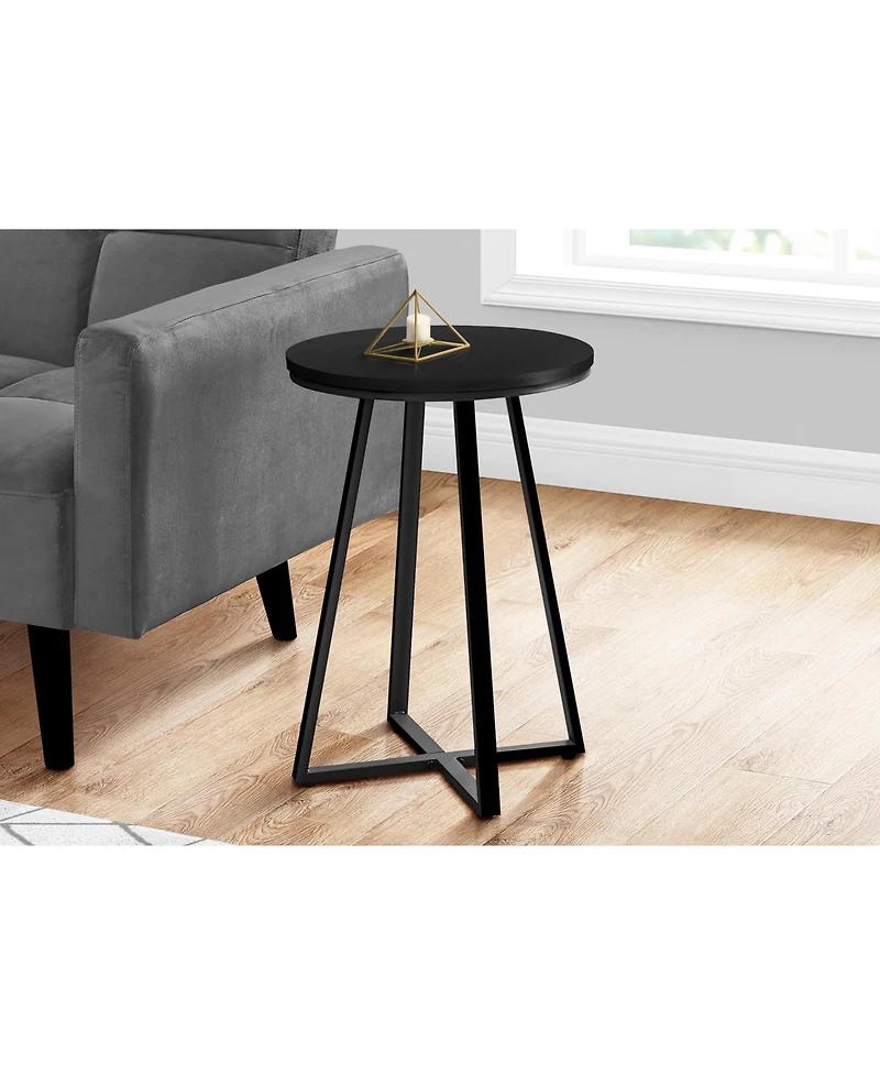 Mid-Century Round End Table with Tapered Legs