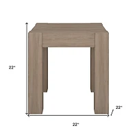 Wood Square End Table for Living Room – Classic Accent Table with Storage Shelf