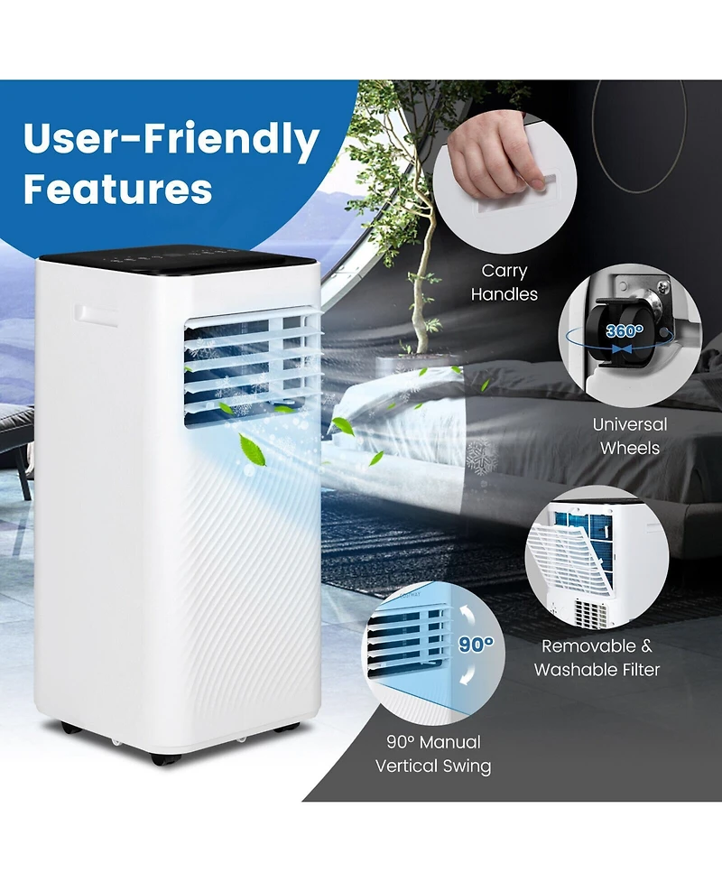 8000 Btu Portable Air Conditioner with Remote Control