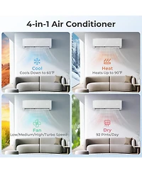 Energy Star Certified 24000 Btu 21 SEER2 208-230V Mini Split Air Conditioner and Heater White Wifi Enabled