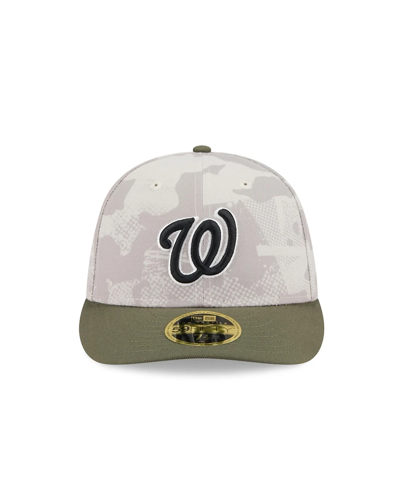 New Era Men's Light Beige/Olive Washington Nationals 2025 Armed Forces Day Low Profile 59FIFTY Fitted Hat