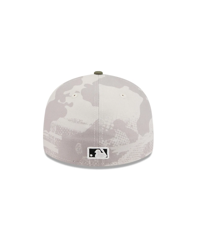 New Era Men's Light Beige/Olive Milwaukee Brewers 2025 Armed Forces Day Low Profile 59FIFTY Fitted Hat