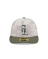 New Era Men's Light Beige/Olive Colorado Rockies 2025 Armed Forces Day Low Profile 59FIFTY Fitted Hat