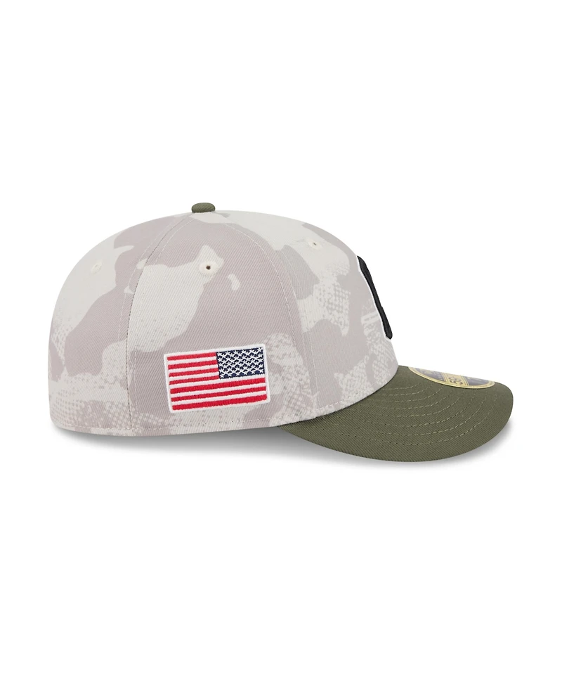 New Era Men's Light Beige/Olive Cleveland Guardians 2025 Armed Forces Day Low Profile 59FIFTY Fitted Hat