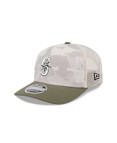New Era Men's Light Beige/Olive Seattle Mariners 2025 Armed Forces Day 9SEVENTY Adjustable Hat