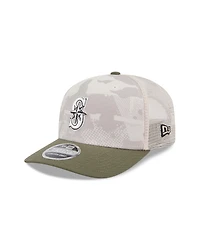 New Era Men's Light Beige/Olive Seattle Mariners 2025 Armed Forces Day 9SEVENTY Adjustable Hat
