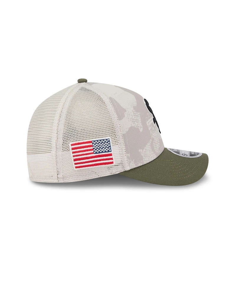 New Era Men's Light Beige/Olive Chicago White Sox 2025 Armed Forces Day 9FORTY M-Crown A-Frame Adjustable Hat
