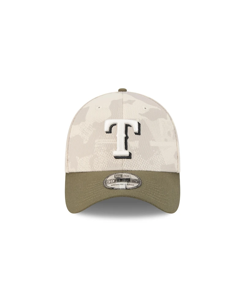 New Era Men's Light Beige/Olive Texas Rangers 2025 Armed Forces Day 39THIRTY Flex Hat