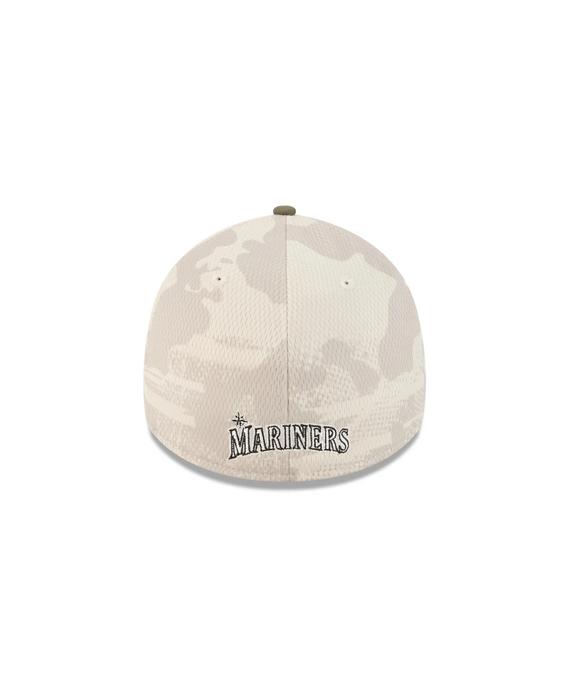 New Era Men's Light Beige/Olive Seattle Mariners 2025 Armed Forces Day 39THIRTY Flex Hat