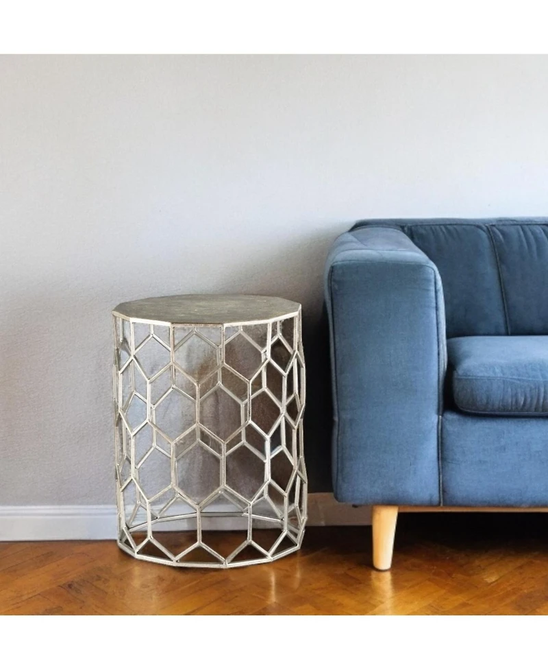 Honeycomb Hexagonal End Table for Modern Living Room or Bedroom