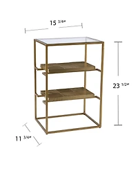 Rectangular End Table with Two Shelves for Living Room or Bedroom Storage