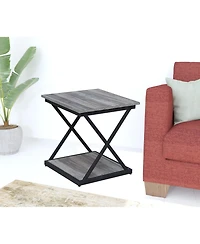 Manufactured Wood Square End Table – Space-Saving Side Table for Living Room or Entryway