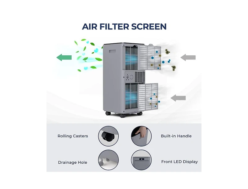 10000 Btu 4-in-1 Portable Air Conditioner for Rooms up to 350 sq.ft