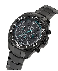 Nautica Men's Chronograph Black Stainless-Steel Watch, 46mm
