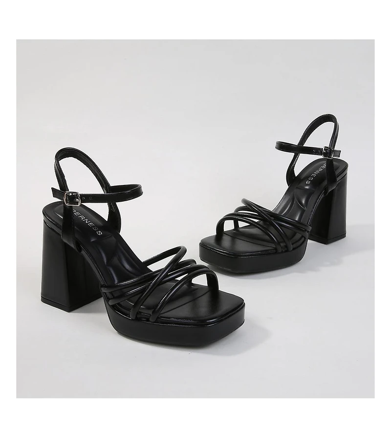 Cinthia Tubular Strap Platform Block Heel Sandals