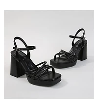 Cinthia Tubular Strap Platform Block Heel Sandals